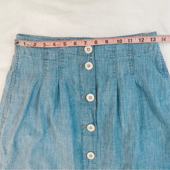 Madewell Chambray Patio Button Front Midi Skirt - Picture 11 of 12